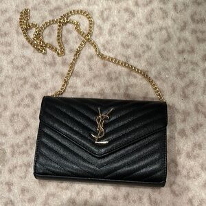 Black quilted chain bag
